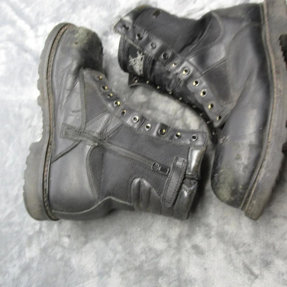 Thorogood Work Boots Mens‎ 13 W Black Leather Trooper Safety Toe EH PR Zip READ